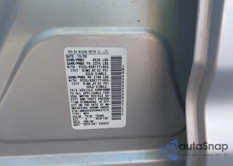 2009 Nissan Rogue Sl z USA, uszkodzony, nr VIN JN8AS58V59W437275